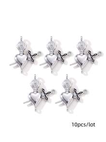 10/20件套水钻装饰月亮、心形、蝴蝶结、星星形状配件，Y2K风格DIY串珠手链和项链