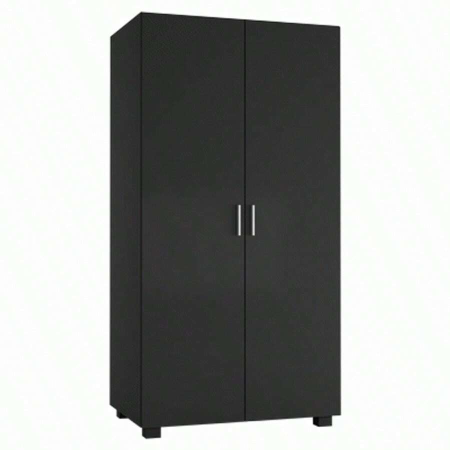 Kids 2-Door Wardrobe - Black - View 1