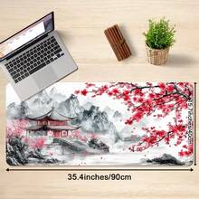 1 件装大号桌面垫，饰有山水梅花美景，多种尺寸可选；加长型游戏鼠标垫，底部防滑，边缘缝合，适用于电脑、办公、键盘、笔记本电脑。 - 豐富多彩的 - 查看 7