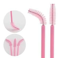 500支一次性黑色睫毛膏刷、睫毛膏刷、眉刷、眼影刷、旋转刷（纯粉色） - 粉色 - 查看 5