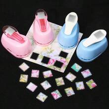 Random Color Stamp Frame DIY Hole Punch Tool, Stamp Shaped Craft Hole Punch, Embossing Machine, Round Hole Punch, Serrated Hole Punch, Embossing Tool - Multicolor - View 12