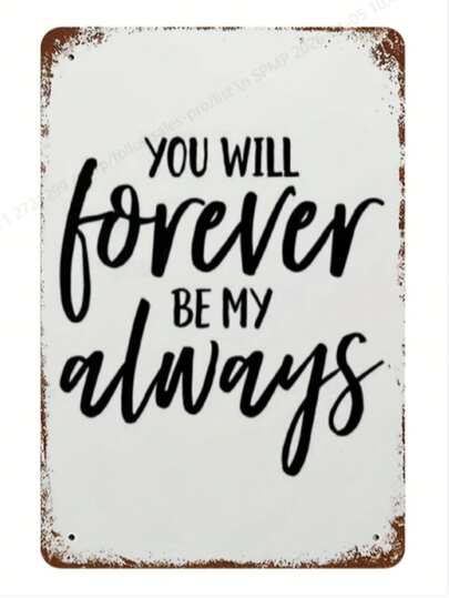 2D Printed Flat Wooden "You Will Be Mine Forever" Sign, Wedding Sign, Marriage Art, Nursery Decor, Children's Wall Art, Valentine's Day Romantic Art Sign
