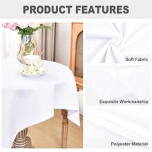 Eeivs Small Square Tablecloth 36 X 36 Inch Washable Polyester Table Cloth Solid White Heavy Duty Fabric Coffee Table Cover For Dining Home Kitchen Party Wedding,White36inchx36inchSquare - White36inchx36inchSquare - View 5