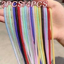 2pcs/4pcs Spiral Cable Protector - Durable Cord Sleeves In Assorted Colors, Suitable For Chargers, Headphones, Data Cables - Anti- Storage (8 Color Combinations), Phone Cable Protection, Flexible Material, Prevent Cable Breakage, Great Gift For Friends - Multicolor - View 1