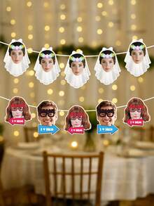 7pcs Customized Bride Personalized Wedding Photo, Custom Photos, Bachelorette Party Decor, Last Celebration Before Wedding, Made For Each Other, Bridal Shower Pre-Wedding,Hair Accessories For Women ,Statement-Piece, Mother's Day Gift - Multicolor - View 5