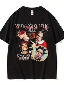 Men's & Women's Yungblud Logo Graphic T-Shirt 2026 New - 100% Cotton Iconic Yungblud Print Tee, Unisex Casual Round Neck Short Sleeve Shirt For Concerts, Festivals & Year-Round Wear (Iconic Yungblud Logo Design) - RONGCD Branding Style, PLUS SIZE - Black - View 2