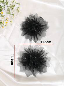 2个可拆卸DIY鞋饰，时尚优雅玫瑰花装饰鞋夹，适用于高跟鞋、凉鞋、鞋子、包包、服装配饰，适合派对、约会、旅行等场合。 - 黑色 - 查看 7