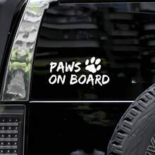Pet Car Sticker, Dog Vinyl Decal, Pet Safety Sign, Paw Print Car Sticker - A - View 9