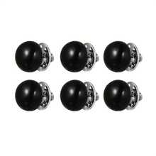 Set Of 6 Fixed Buttons, Versatile Decorative Buttons For Clothing, No Sewing Needed, Detachable Cuff Buttons, Replacement Options, Stylish And Minimalist Fashion Accessories, Sewing Materials. - 6件裝[黑色] - 查看 2