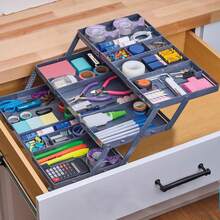 Smart Drawer Organizer, Multi-Level Office,Jewelry And Cosmetics Storage, Grey, 2.65 In - Grey - View 10