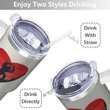 1pc 40 Oz Valentines Tumbler With Lid And Straw Stainless Steel Insulated Tumblers Cute Valentine's Day Gifts For Men Women Wife Husband Dad Mom Water Bottle Travel/Gym Coffee Tumbler - V1 - View 7