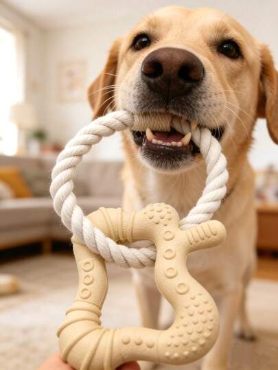 Pet Dog Chew Toy, 5-Pointed Star Shaped Rubber Teething Toy, Stress Relief Toy For Dogs