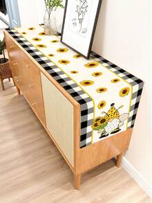 1件向日葵图案桌旗/餐垫，适用于节日、派对、生日、晚餐、厨房和餐厅装饰，四季皆宜的家居纺织品装饰 - 彩色 - 查看 4