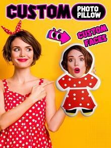 1pc Customized Face Throw Pillow, Suitable For Men And Women, Can Customize Photo Pillow, Mini Photo Pillow, Personalized Body Shaped Pillow, Funny Face Pillow, Customized Asymmetrical Pillow, Customized Photo Pillow, Customized Image Pillow, Customized 3D Portrait Pillow, Face Pillow, Couple Birthday Gift, Wedding Gift, Anniversary Gift, Father's Day Gift, Gift For Her, Gift For Mom, Housewarming Gift For Boyfriend/Girlfriend, Can Be Placed On Sofa, Bed, Car - red skirt - View 10