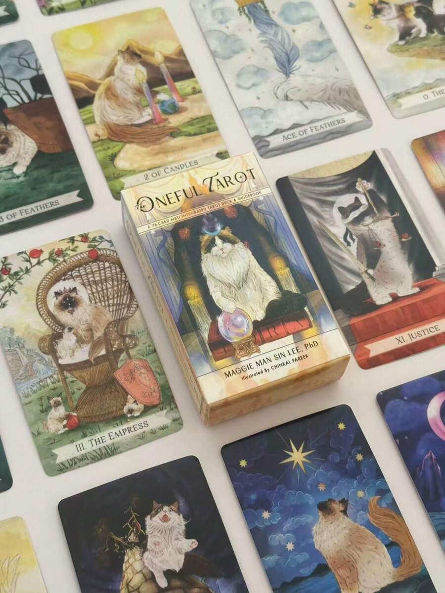 10.5x6.5cm The Oneful Tarot Cards, Accurate Divination And Simple Tarot Reading, Suitable For Beginners, Family Gatherings, Entertainment Games, Game Gifts, Card Games, Party Board Games, Couples & Friends Interactive Mini Games, Truth Or Dare Card Games, Leisure Games, Portable Cards, Friends Gathering Board Games, Holiday Travel Entertainment Games, Couples Card Games - Multicolor - View 1