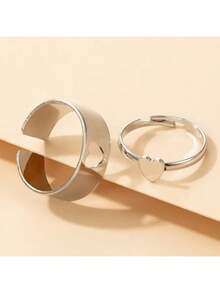 Set Anillos Acero Ajustable Parejas Regalo De Amor Promesa - Amar - Ver 7