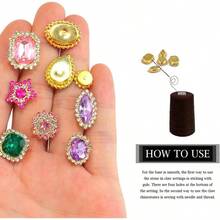 50 PCS Sew On Rhinestones Mixed Shapes Glass. Sunflower Rhinestones Crafts Metal Flatback Claw Gemstones Jewelry Making, Clothes, Garments, Dress, Earring, Belt And Shoes, Small - trắng 50 - Xem 5