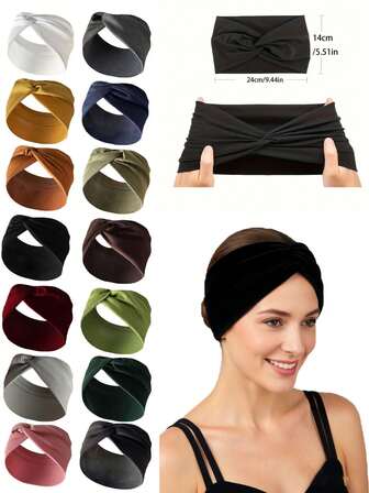 1pc Women's Soft Elastic Headband - Non-Slip, Sweat-Absorbent, Suitable For Yoga, Running, Gym, Sports And Daily Wear, Fashionable Tie-Dye Headscarf