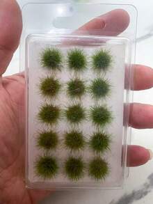 15Pcs/Set Static Grass Tuft Model Grass Tufts Terrain Model Kit Resin Static Scenery Model, Fake Moss Grass For Train Landscape Railway Artificial Grass Modeling Best Gifts Birthday Graduation - Simulated Miniature Lawn - View 11