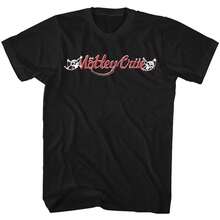Motley Crue Red And White Logo Black Adult T-Shirt - màu đen - Xem 1
