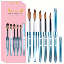 Set de 5 pensule pentru unghii acrilice - Pensulă pentru unghii acrilice potrivită pentru extensii de unghii și sculptură 3D a unghiilor - Multicolor - Vizualizare 8