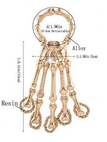 Caiyao's Gothic-Punk Metal Bracelet Features Skull And Crossbones Patterns, Exaggerated Bone Joint Rings, And A Unisex Heel Bracelet. The Rock Bracelet Is Suitable For Carnival Parties, Hip-Hop Dance, Street Dance, Role-Playing, And Vocal Music Concerts.