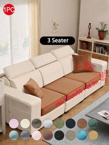 1 pieza Funda de cojín de sofá de peluche de zorro plateado gris oscuro, minimalista clásica, funda protectora decorativa a prueba de polvo de unicolor y elástica, adecuada para hotel, dormitorio, decoración de sala de estar, decoración de habitación, negro, gris claro, caqui, decoración de otoño, decoración de habitación, vuelta al colegio, útiles escolares