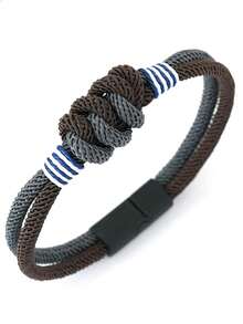 diffone Fashion Handmade Braided 4mm Rope Bracelet Charms Knot Bracelet For Men Armband Jewelry