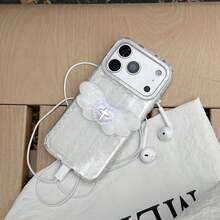 纯手工纯白亮片蕾丝翅膀创意手机壳，兼容 17 Pro Max、16 Pro Max、15 Pro、14、13，可爱时尚手机保护套 - 白色 - 查看 6