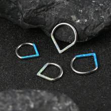 1件铰链式鼻环，16G不锈钢低过敏性深孔环，唇环，耳骨环，耳屏耳环，耳廓穿刺珠，蓝粉色，8毫米，10毫米耳垂耳环。不锈钢唇鼻环，情人节最佳饰品。 - 水滴澳寶 - 查看 3
