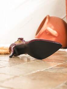 Tacones altos de color borgoña para mujer, zapatos de tacón ancho, adecuados para primavera/verano, fiestas, reuniones, exteriores, zapatos con tira delgada y sexy, calados para ir al trabajo - Burdeos - Ver 5