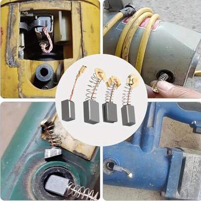 50pcs Carbon Brush Replacement Kit, Heavy Duty Metal Base, Suitable For Drills, Sanders, Grinders And Motors, Motor Repair Parts