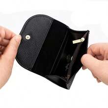 Fashionable Minimalist Large Capacity Card Holder Wallet, Soft & Compact Snap Button Coin Purse