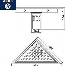 AZOS Drenaje de Piso, Desage de Piso Empotrado de azulejo Cepillado Desage de desage de bao de Acero Inoxidable 304, tringulo (165 x 233 mm) - plata cepillada 3 - Ver 8