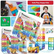 wsfPicassoTiles - Juego de 80 Piezas de Azulejos magneticos de construccion con Bloques de construccion educativos con Diamante de Coche Juguete para Juguetes sensoriales Stem para Desarrollo delaad - 80Piezas - Ver 1