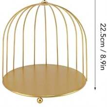 Asixxsix Jaula de pjaros Organizador de Maquillaje, de Hierro de Oro cosmticos Estante de exhibicin de Ahorro de Espacio de la Magdalena de pie Esencia locin Estante para el bao (una - una sola capa - Ver 8