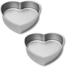 25,4 cm Herz-Kuchenformen, Set mit 2 herzförmigen Kuchenformen, antihaftbeschichtete Kuchenbackformen für Küche, Geburtstag, Hochzeit, Party (25,4 x 5,1 cm Herz-Kuchenform-Set, 2 Stück)