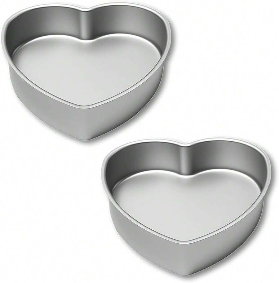 25,4 cm Herz-Kuchenformen, Set mit 2 herzförmigen Kuchenformen, antihaftbeschichtete Kuchenbackformen für Küche, Geburtstag, Hochzeit, Party (25,4 x 5,1 cm Herz-Kuchenform-Set, 2 Stück)