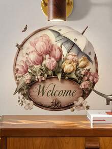 1片装多尺寸PVC可移除墙贴，情人节装饰墙贴，浪漫玫瑰花、爱心、接吻情侣、优雅羽毛爱心、节日氛围酒杯和巧克力图案，适用于卧室、客厅、书房、餐厅、浴室、家居墙面装饰、房间装饰 - 彩色 - 查看 12