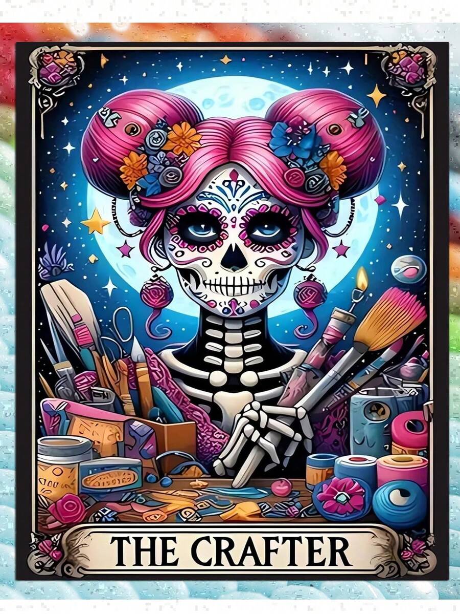 Skull Diamond Art Kits For Adults, Skull Diamond Painting For Beginners, Diamond Dot, 5D Dimond Art Paintings Kit, Gem Painting Kit, Crafts For Adults, Crystal Art, Home Wall Decor Gifts - Multicolor - View 1