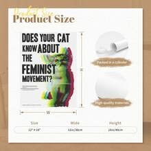 Is Your Cat Ready? Poster Elegant Decorative Painting Suitable For Bedroom, Living Room Or Dorm, Gift For Her, Frame Not Included - Green - View 3