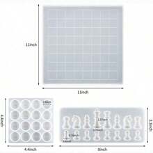 1pc DIY Chess Board Mold, Chess Piece Mold, Checkers Mold, Silicone Mold, Epoxy Resin Mold, Mirror Mold