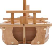 kangten 28/31.5 Inch Sushi Plate, Large Size Sushi Tray Serving Boat Plate For Business Or Personal Parties, Buffets, Holiday Events. (28 Inch) A Nice Gift Elegant Bamboo Sushi Boat Serving Tray With Dry Ice Smoke Effect, 13x7.9in, Reusable & Easy To Clean, Perfect For Restaurants & Home Use - 27,6" x 9,4" x 6,8" - Xem 6