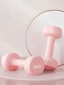 Manubri esagonali in neoprene, confezione da 2, antiscivolo, antiurto e silenziosi; adatti per l'uso domestico, yoga, Pilates e allenamento della forza; ideali per allenamenti in palestra a casa e allenamento con i pesi. - Rosa - Visualizzare 3