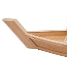kangten 28/31.5 Inch Sushi Plate, Large Size Sushi Tray Serving Boat Plate For Business Or Personal Parties, Buffets, Holiday Events. (28 Inch) A Nice Gift Elegant Bamboo Sushi Boat Serving Tray With Dry Ice Smoke Effect, 13x7.9in, Reusable & Easy To Clean, Perfect For Restaurants & Home Use - 27,6" x 9,4" x 6,8" - Xem 7