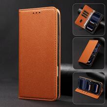 Luxury Wallet-Style High-Quality Phone Case With Card Slot, Stand, Strong Magnetic Flip Cover, Faux Leather Material, Compatible With IPhone, Compatible With Redmi, And Other Brands, Business Shock-Proof Protective Cover - Brown - View 3