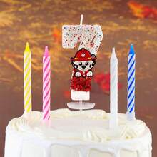 5pcs Paw Patrol Ryder Numeral Candles, Cake Decorations Party Glitter Creative Birthday Candles, Suitable For Various Holiday Decorations - Multicolor - View 8