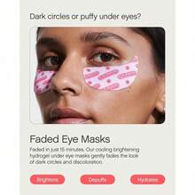 Pink Eye Masks Containing Collagen And Hyaluronic Acid - Daily Skincare Eye Patches With Brightening And Skin-Evening Ingredients That Help Reduce Pigmentation Caused By Dark Circles. - 粉紅色的 - 查看 7