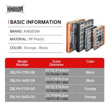 KINGDOM 1pc Waterproof Sealed Bait Storage Box, Durable And Pressure-Resistant With A Large Capacity, Adjustable Dividers, 360° Waterproof Gasket, Ultra Tough Construction, PP Plastic - Multicolor - View 2