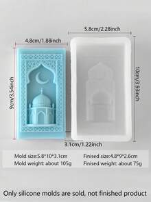 Reusable Islamic Arabic Architecture & Calligraphy Candle Mold - Moon And Star Night Sky Design With Palm Tree, Crescent Moon And Arabic Calligraphy (Full Pattern) - Suitable For Ramadan, Eid, Weddings, Home Decor - Compatible With Gel Wax, Paraffin Wax, Soy Wax - Easy Demold - White - View 6